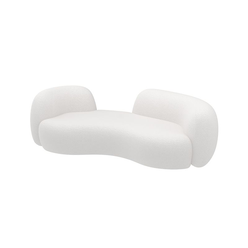 Contemporary Tight Back Tuxedo Arm Curved Settee Couch in Grey/white
