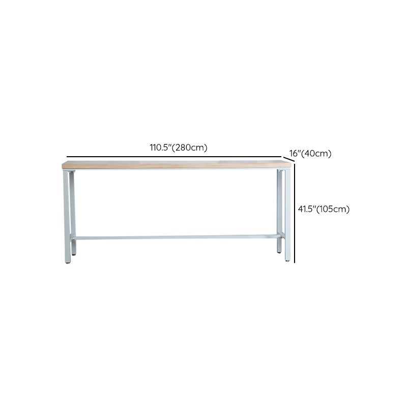 Modern Solid Wood Rectangle Trestle Base Bar Table for Kitchen Dining Room