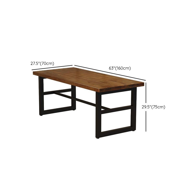 Industrial Style Rectangle Table Set 1/4/5 Pieces Dining Set with Metal Legs for Home Use