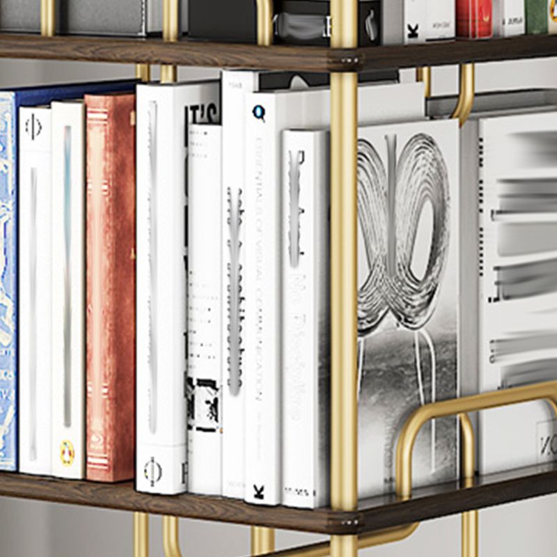 Glam Open Etagere Bookshelf Iron Ferro Telefono in legno in legno scaffale