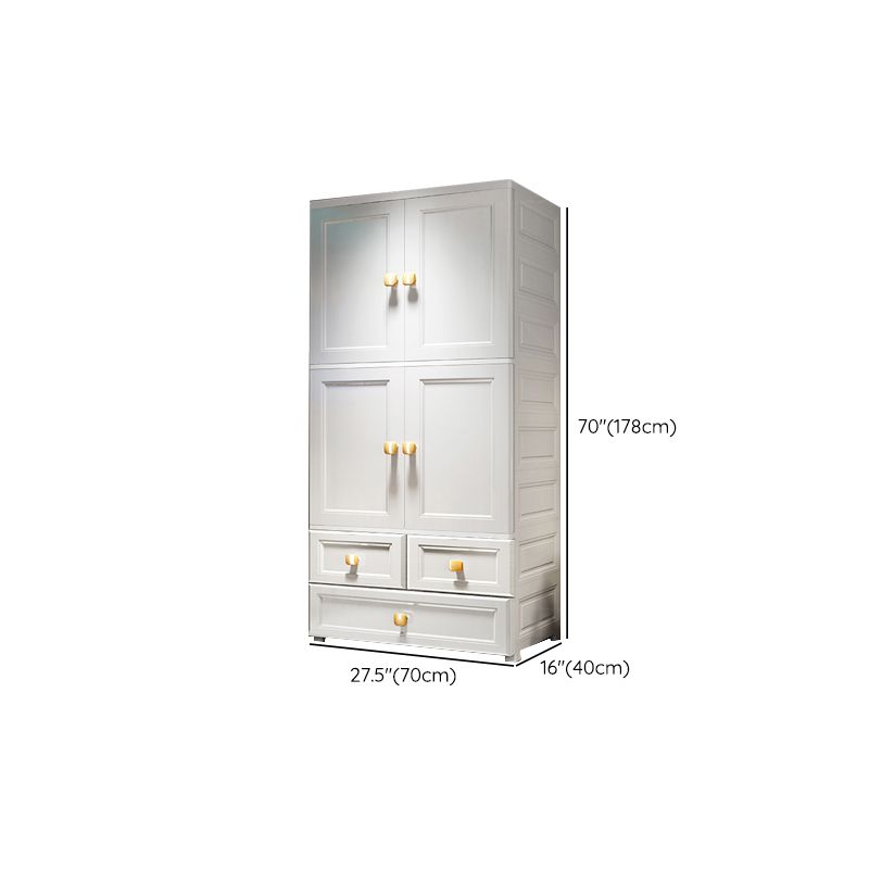 Contemporary Style Wardrobe Armoire Plastic Wardrobe Closet with Drawer and Door