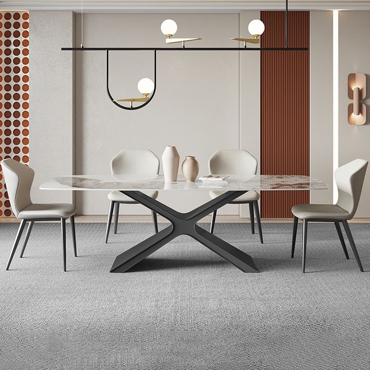 Contemporary Rectangle Table Set 1/2/4/5/6/7 Pieces Dining Set for Home Use