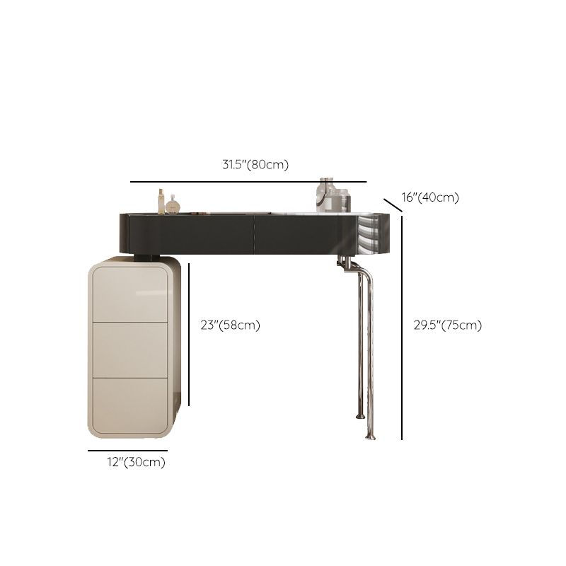 Wooden Make-up Vanity Black Makeup Vanity Desk Table with Drawer