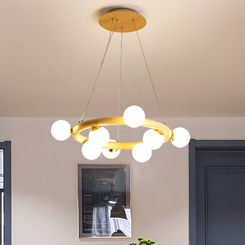 Lampada del lampadario contemporaneo a golf lampada a sospensione in legno per soggiorno