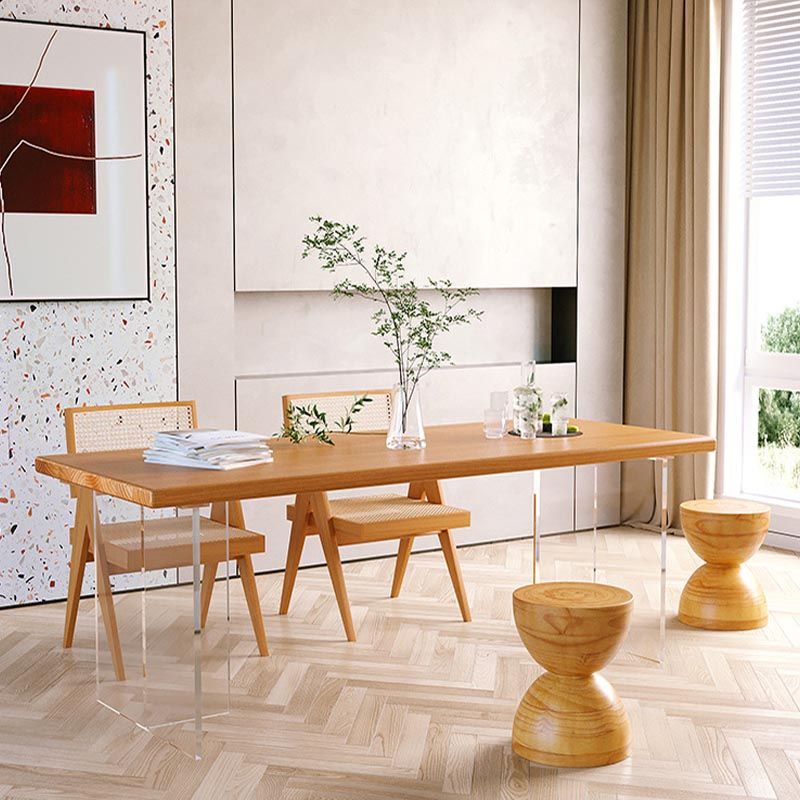 Modern Dining Furniture Set 1/2/5 Pcs Solid Wood Dining Table and Chairs