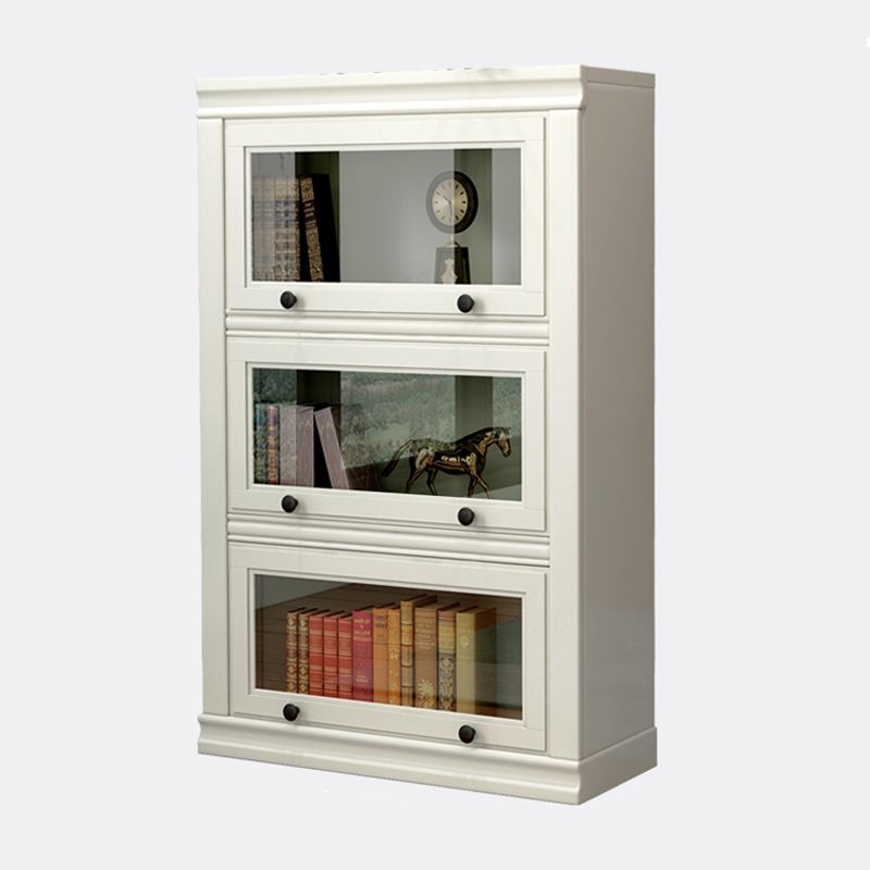 Wooden Barrister Bookcase Modern Closed Back Bookcase for Home Office