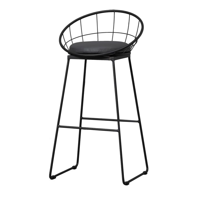Industrial Style Barstool Indoor Sled Back Pedestal Bar Stool for Coffee Shop