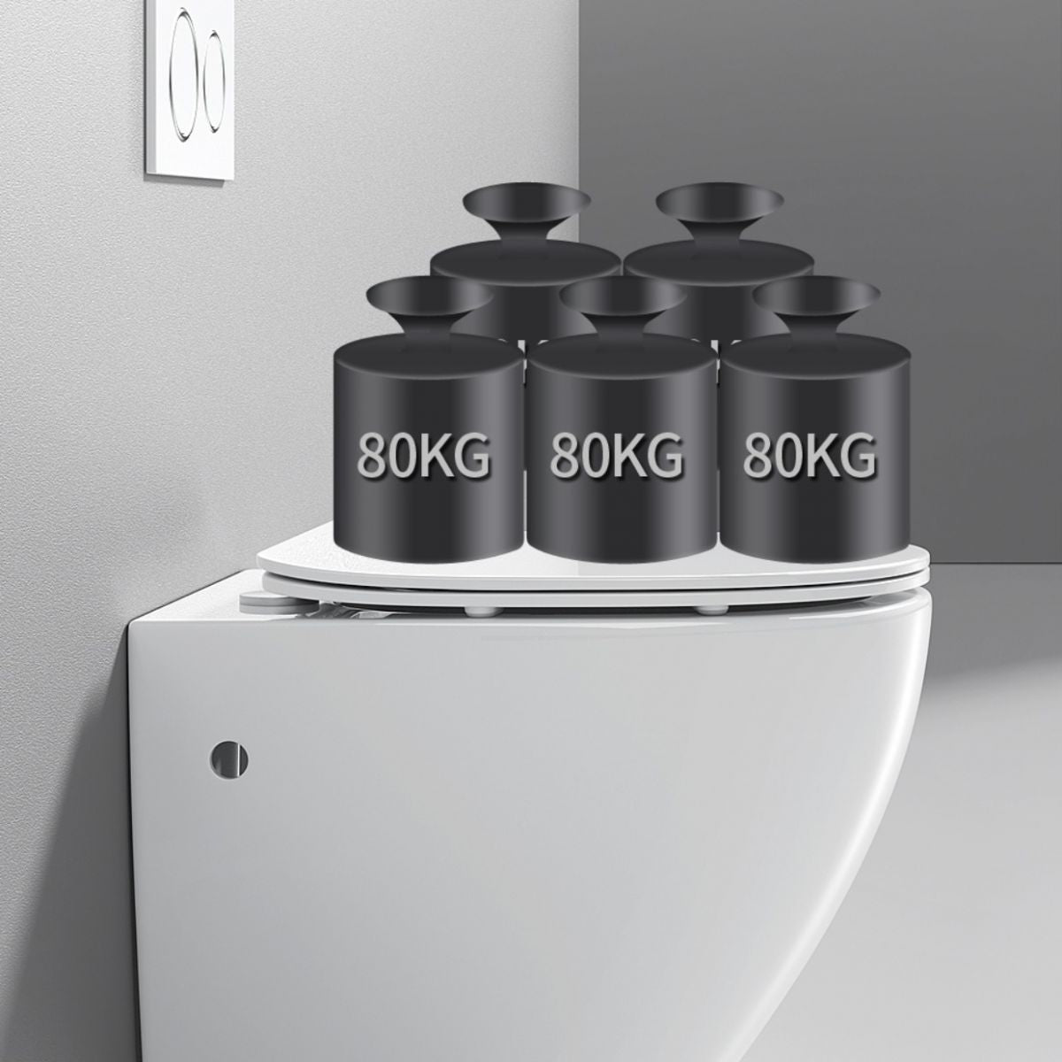 Modern White Flush Toilet Wall Hung One-Piece Toilet with Slow Close Seat