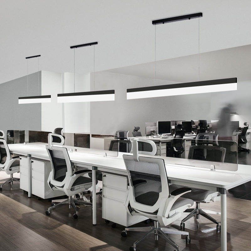 Kit lampada sospesa da ufficio lineare acrilico a led il lampadario a led minimalista in nero