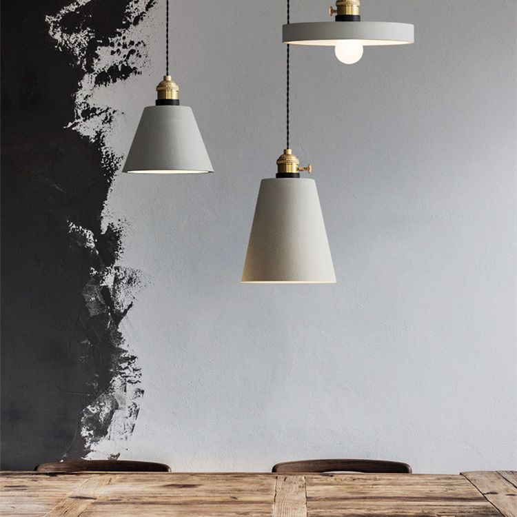 Brass Lamp Holder Cement Hanging Light 1-Light Nordic Simplicity Style Creative Lighting Pendant for Bedroom