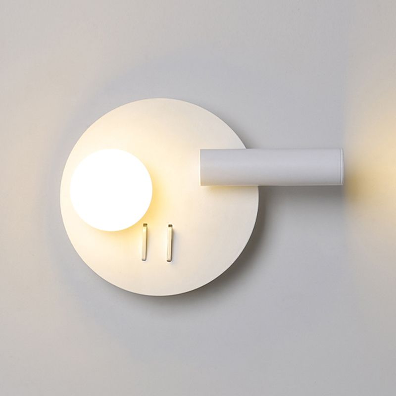 Modern LED Metal Wall Sconce Geometric Shape Wall Light with Acrylic Shade for Bedroom