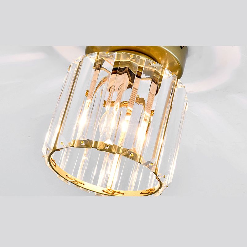 5 Zoll breite Mini-Kristall-Deckenleuchte im modernen Stil, schlichte Unterputzleuchte für den Eingangsbereich