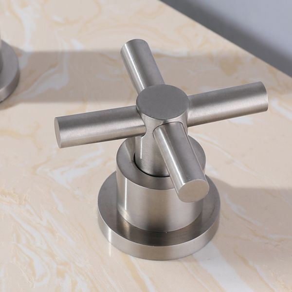 Stainless Steel Sink Faucet Circular Cross Handles Faucet for Bathroom