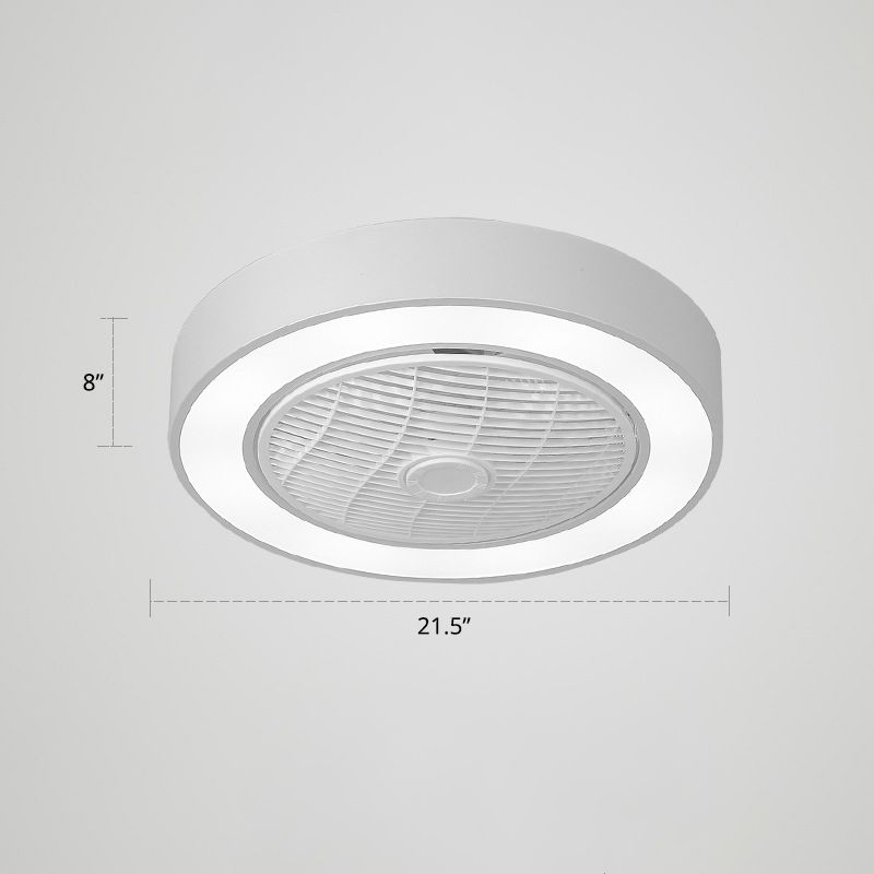 21,5 "W Nordic Round Deckenleuter Leuchte Metall Kinder Schlafzimmer LED LED -LED -Licht mit Fernbedienung
