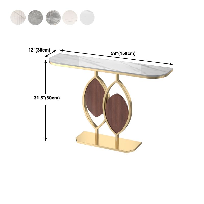 Glam Half Moon Console Sofa Table Antique Finish Console Accent Table