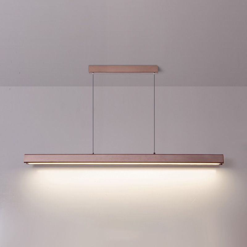 Contemporary LED Island Pendant Light Linear Hanging Island Light with Metal Shade