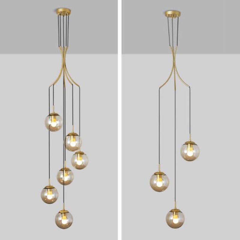 Globe Hanging Light Fixtures Modern Simplicity Glass Ceiling Pendant for Living Room