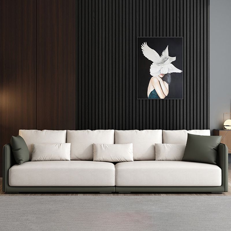 Faux Leather Sofa Sofa 37.40" D x 31.49" H Square Arm Sofa for Living Room