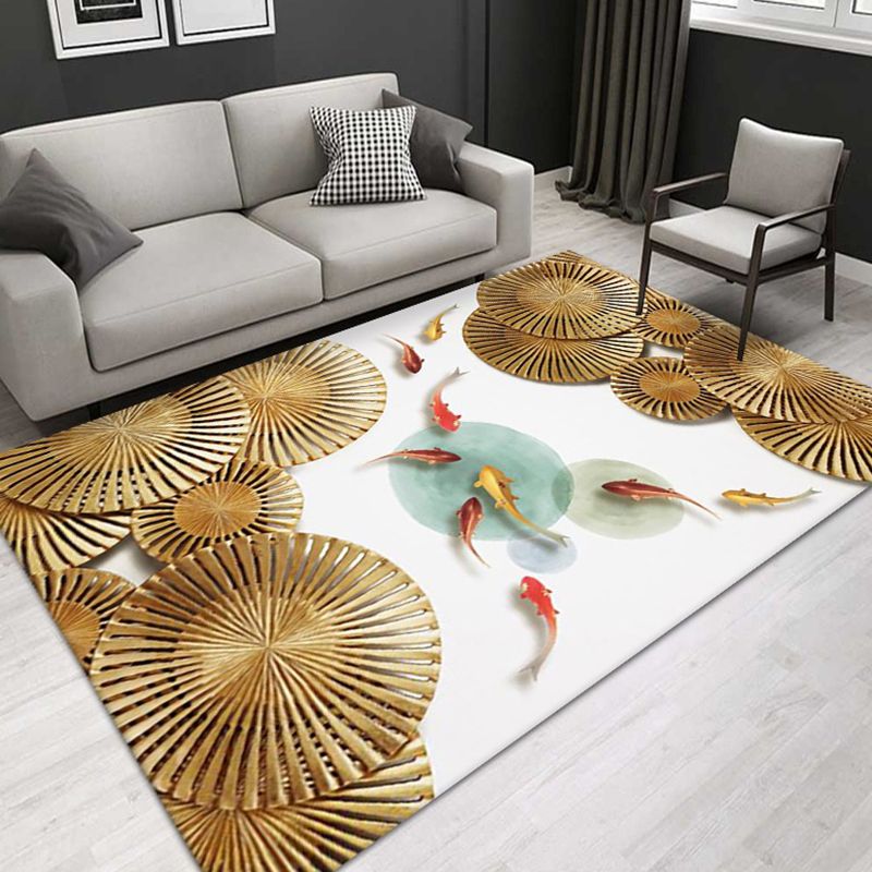 Modern Underwater World Animals Rug Area Rug Polyester Anti-Slip Backing Rug