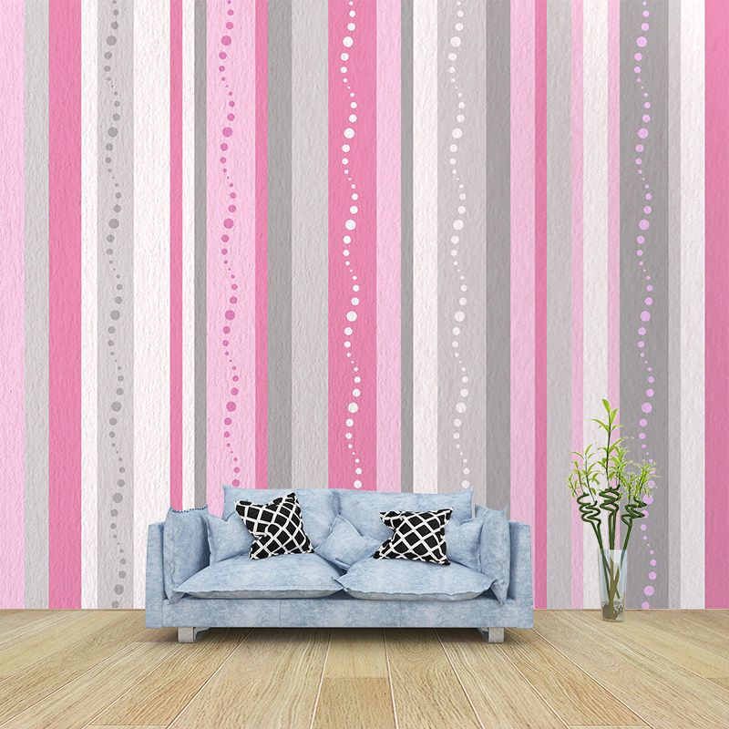 Modern Style Illustration Mural Wallpaper Stripe Indoor Wall Mural