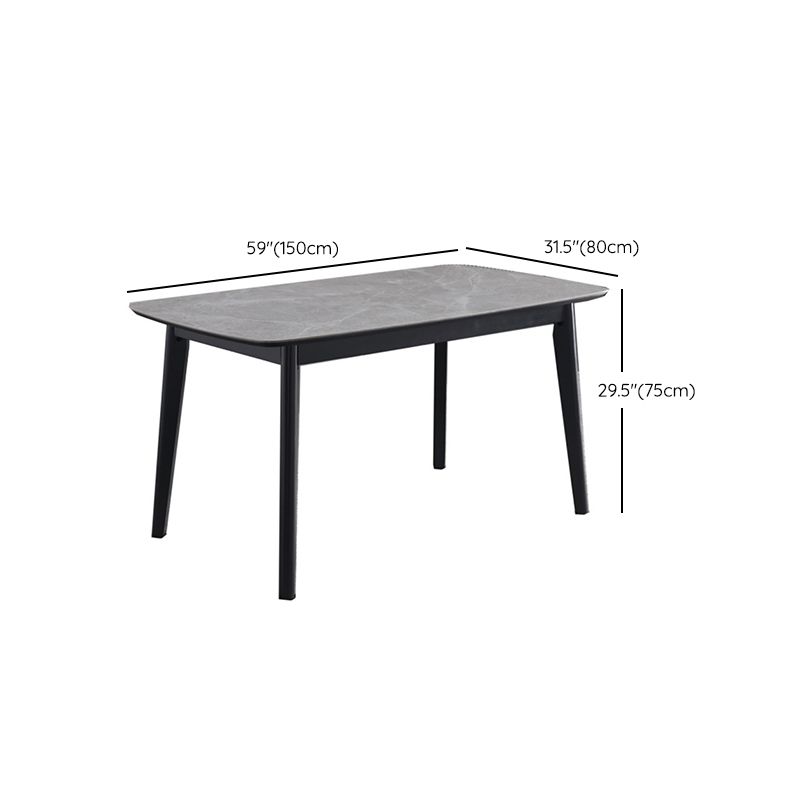 Minimalist 1/2/4/7 Pieces Furniture Stone Rectangle Dining Table Set in Gray