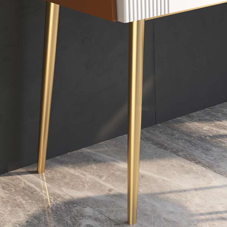 Glam Style 31.5" Height Wood/slate Table Top Makeup Vanity Set with Drawers