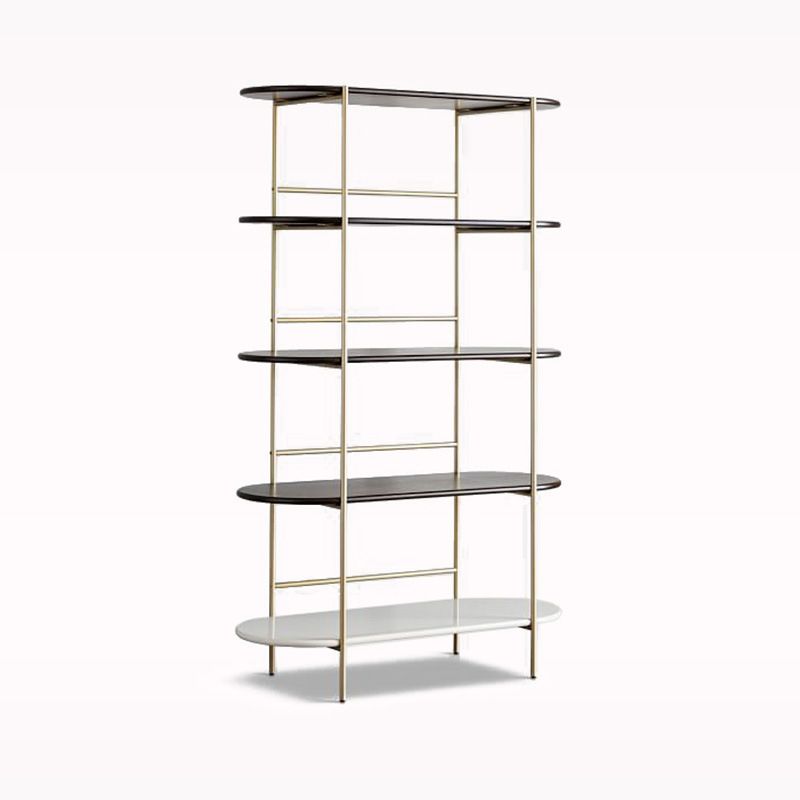 Modern Style Bookcase Metal Frame Open Back Bookshelf for Office Use