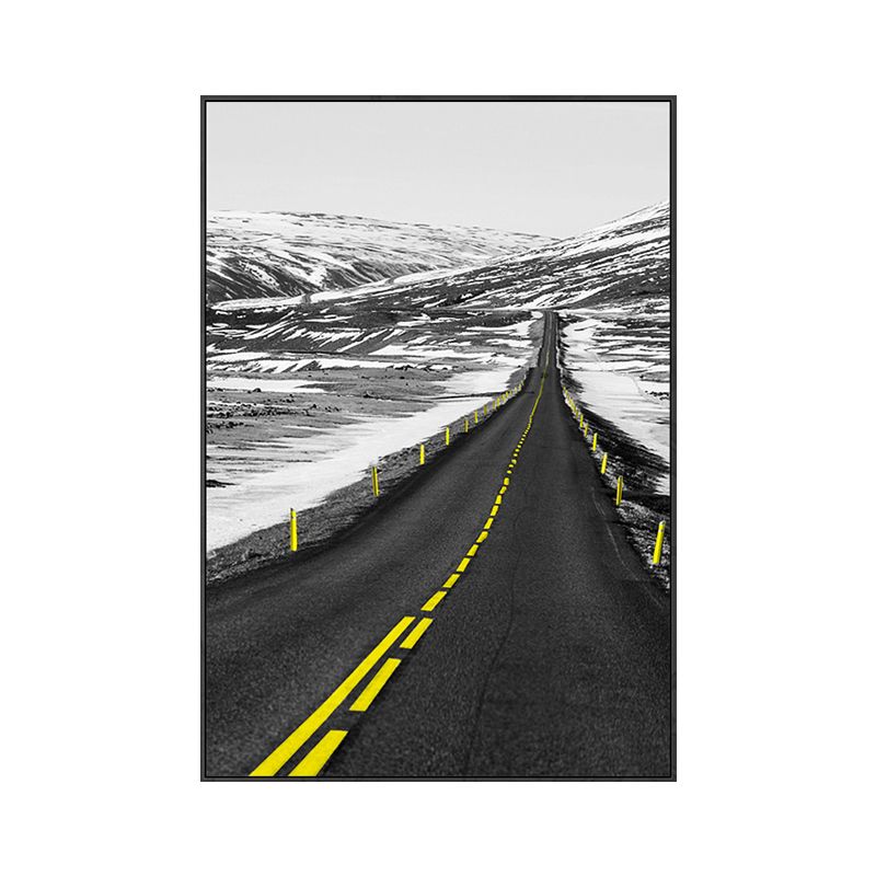 Textured Road View Painting Modern Canvas Wall Art Decor, Multiple Sizes Available