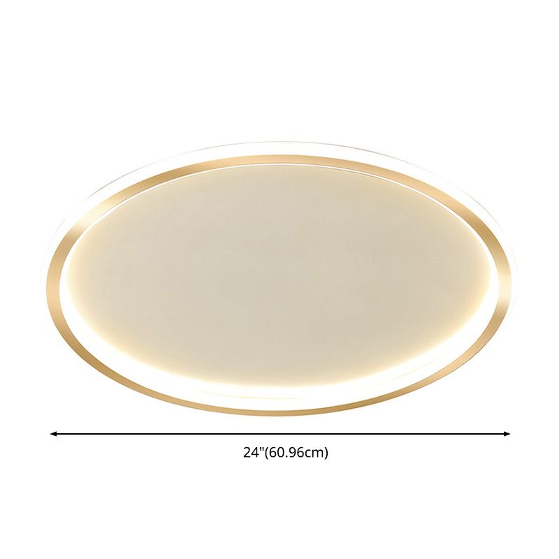Gold Looped LED Ceiling Fixture Simple Concise Acrylic Flush Mount Lighting for Corridor Porch