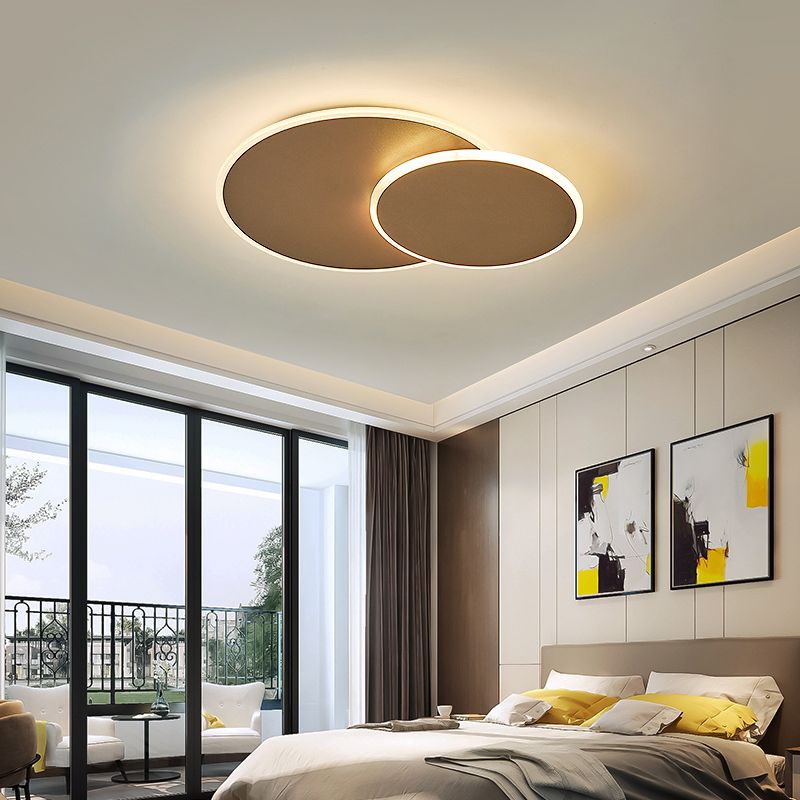 Dual Round Flushmount Illuminazione Minimalista Metallo Montato Superficie Led Plafoniera per Camera da letto