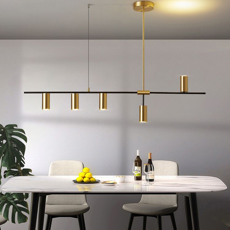 Lámpara de comedor de cocina de mesa de comedor simple nórdica en oro