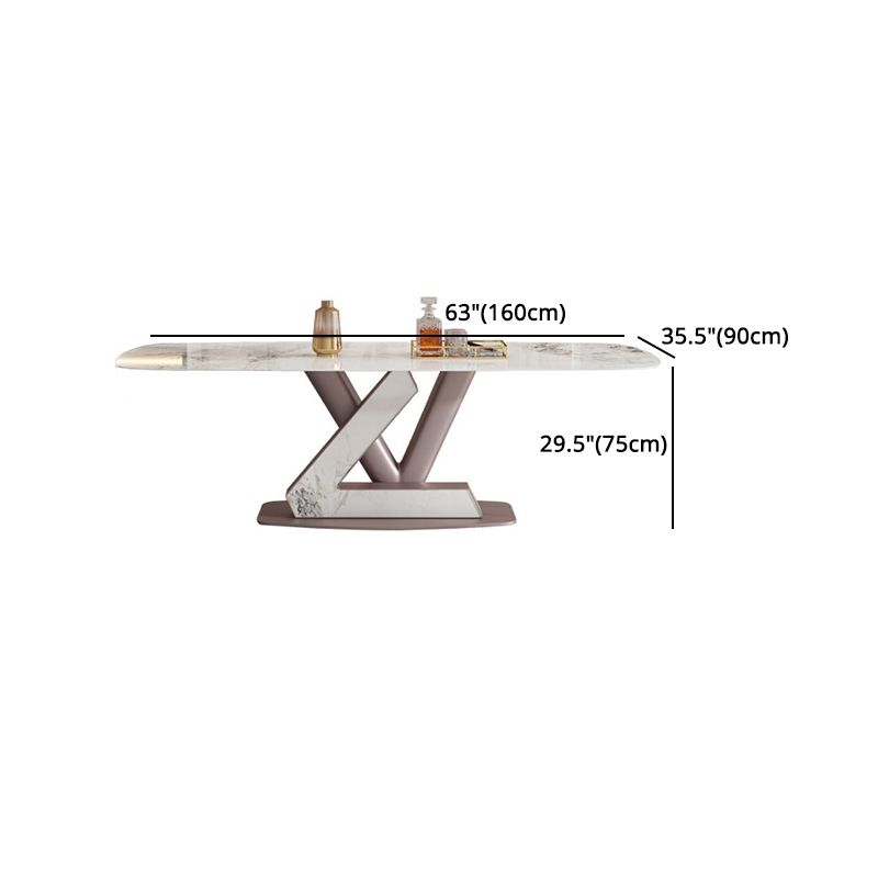 Nordic Glam Style 1/4/5/7 Pieces Dining Sintered Stone Dining Table Set with Metal Legs