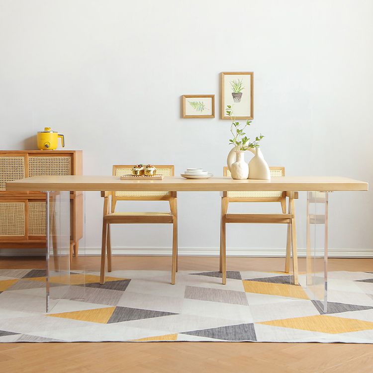 Modern Rectangle Wood Dining Table 1/3/5 Pieces Dining Set for Dining Room