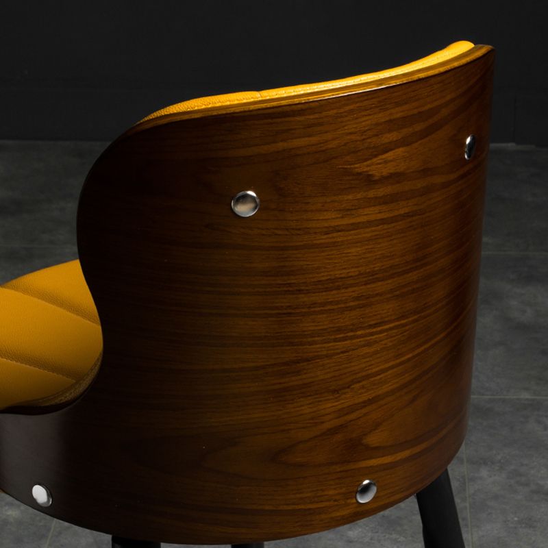 Modern Rotatable Backrest Counter Stool Iron Cafe Bar Stool with Leather Cushion and Pedal