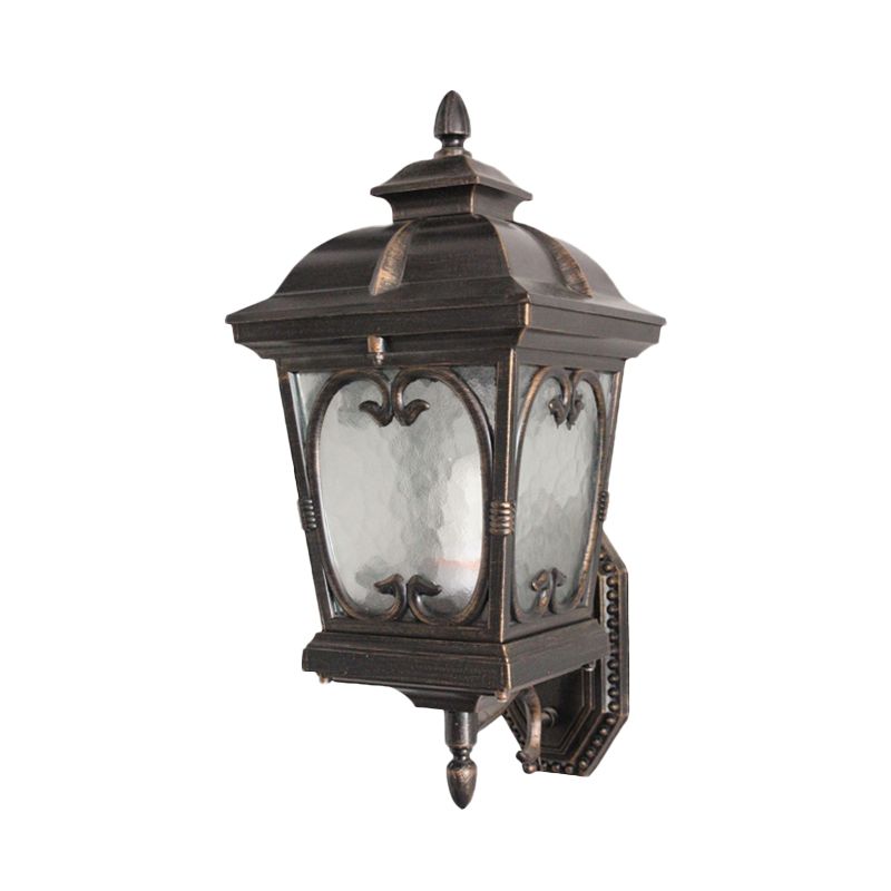 Ripple Glass Birdcage Wall Sconce Retro Light Outdoor Wall Light in bronzo