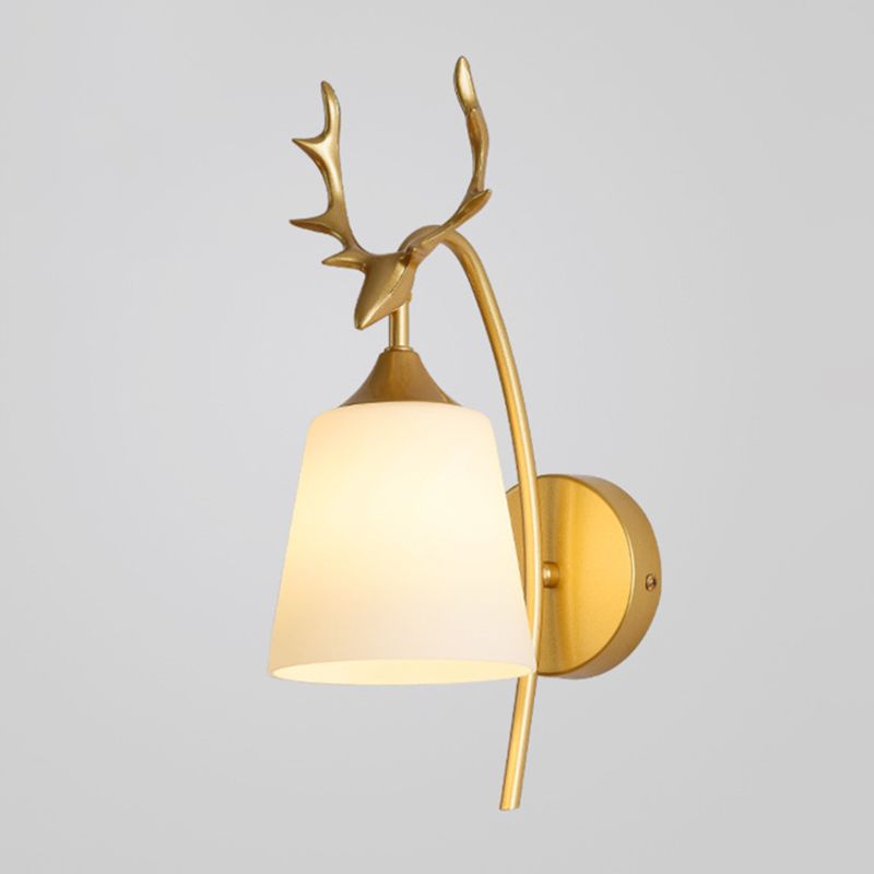 Glass Geometric Wall Light Fixture Modern 1-Light Wall Sconce Light