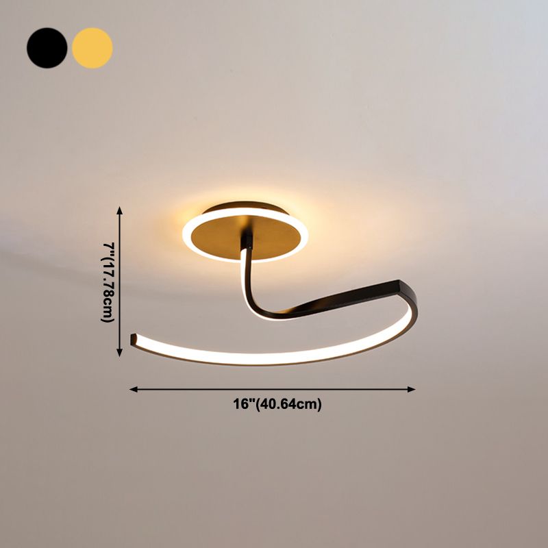 Plafonnier LED en forme de ligne en aluminium moderne, 2 lumières, montage encastré pour le salon