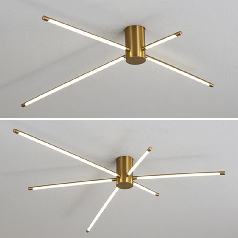 Lámpara de techo LED de estilo moderno, sombra acrílica, tira larga, línea minimalista, luz para sala de estar