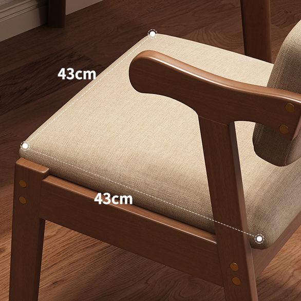 Scandinavian Style Wood Dining Side Chair Upholstered Open Back Dining Side Chair