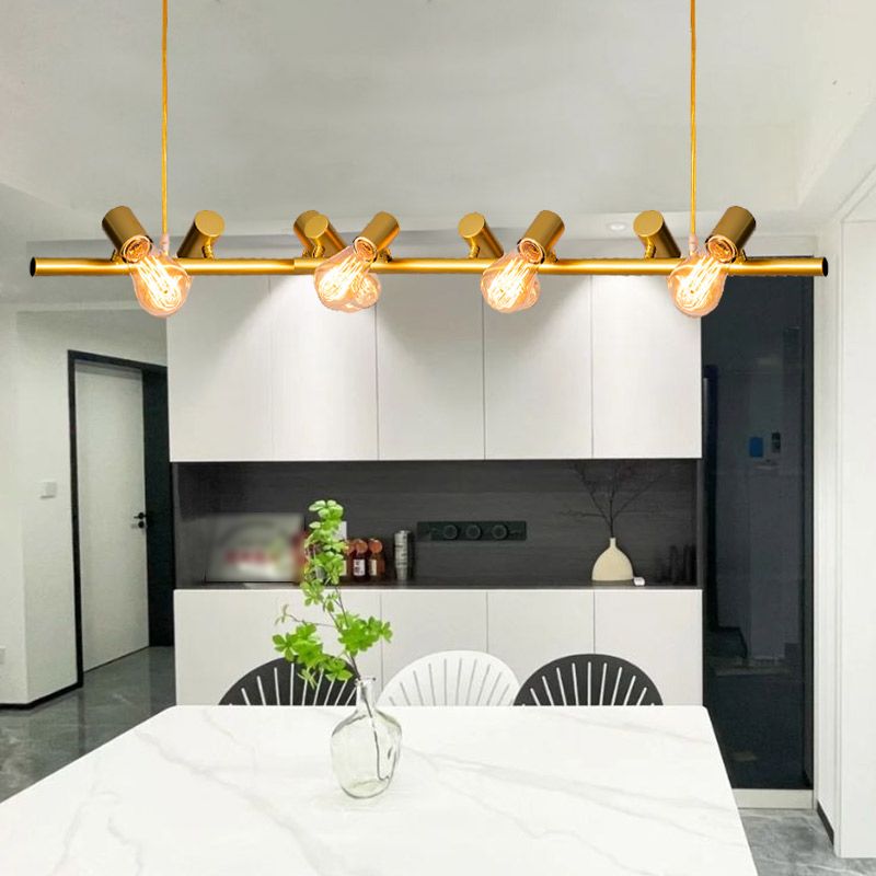 Adjustable Length Hanging Lamp Post-Modern Style Metal Island Light for Kitchen