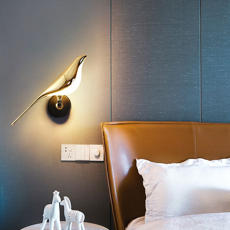 Modern Style Bird Shaped Sconce Light Fixtures Metal Multi Lights Wall Mounted Lighting