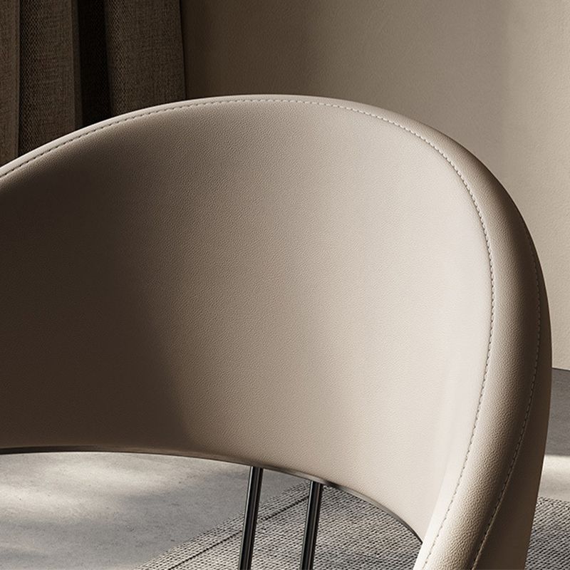 Contemporary Dining Chairs Faux Leather Upholstered Armless Side Chair