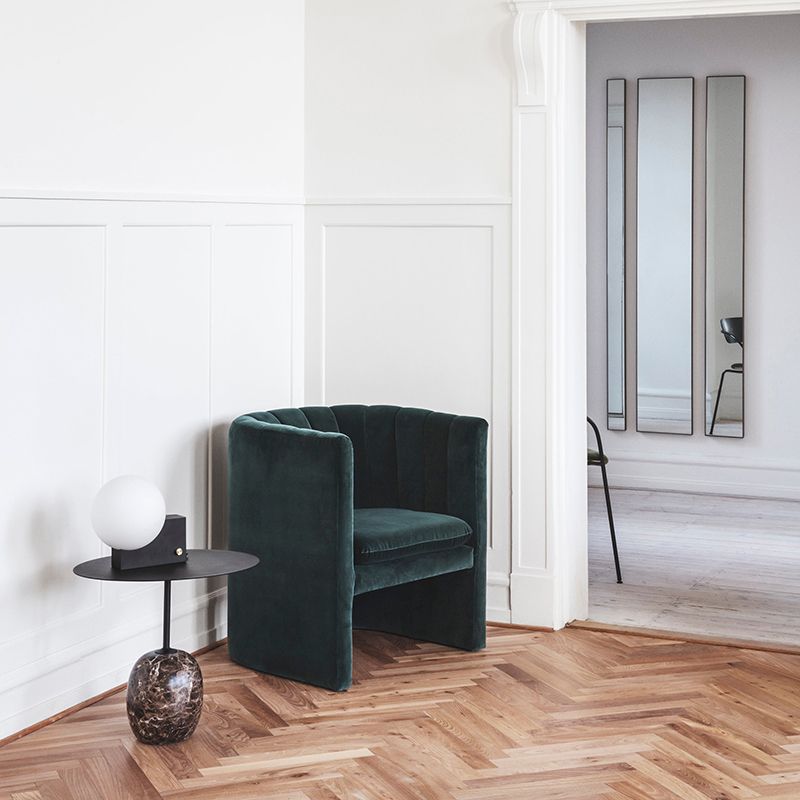 Modernistic Side Table Living Room Round Pedestal Marble End Slide Table