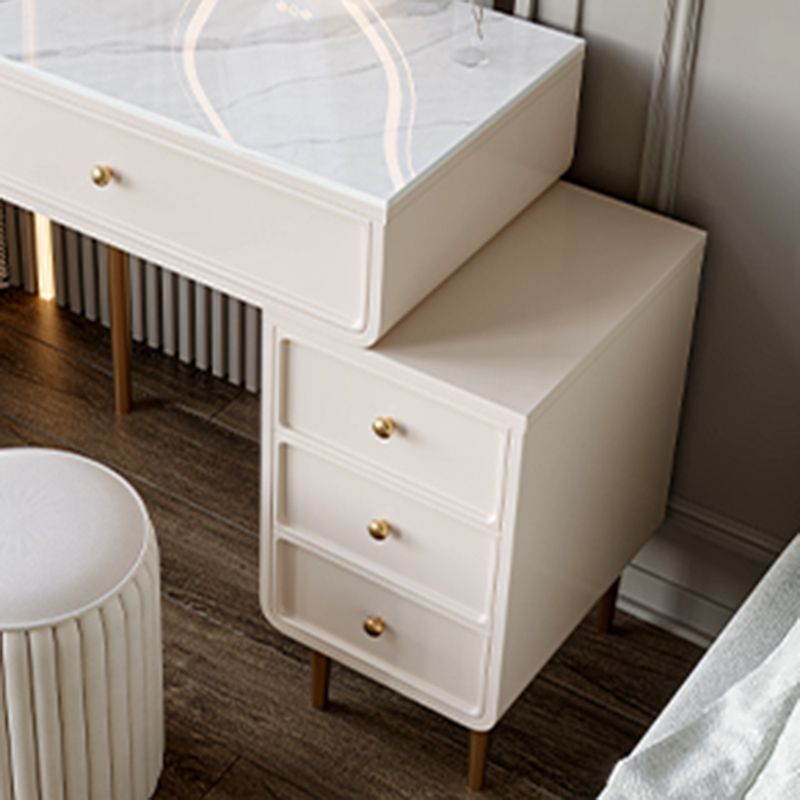 Luxurious Vanity Makeup Dressing Table Solid Wood Dresser with Metal Legs