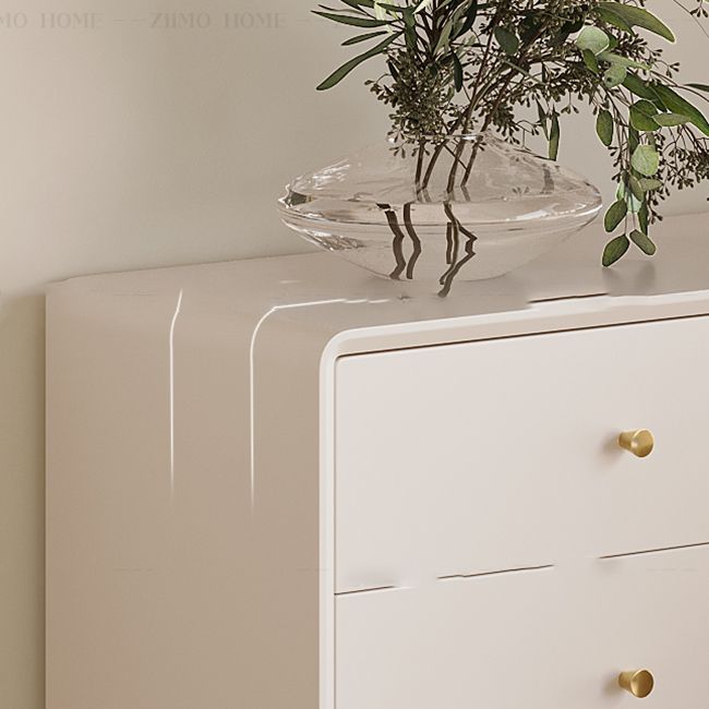 Modern Standard Storage Cabinet White Wood Side Cabinet with Drawers