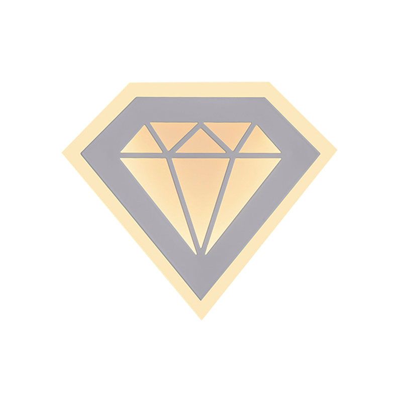 Acrylic Diamond Bedside Wall Lamp Contemporary LED Black/White Sconce Light Fixture in Warm/White Light