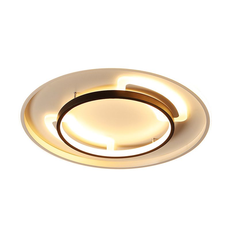 Acrylic Circular Flush Ceiling Light Modern 16"/19.5" W LED White Flush Mount Lamp in Warm/White Light