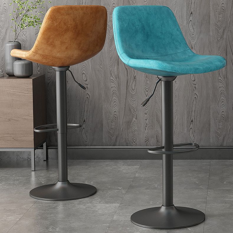 Home Footrest Adjustable Height Stool Contemporary Leather Barstool