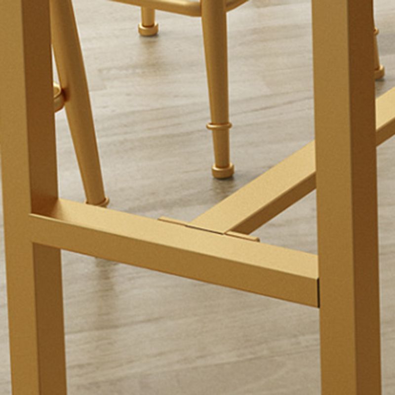 Glam Indoor Bar Dining Table Rectangle Bar Stool Table with Iron Base