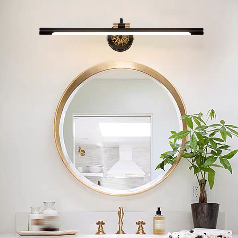 Metal Linear Shade Wall Sconce Modern Style 1-Light Mirror Wall Mount Light